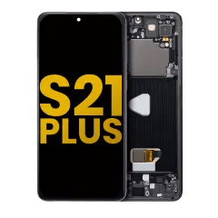 OLED-enhet med ram för Samsung Galaxy S21 Plus 5G (renoverad) (Phantom Black) svart