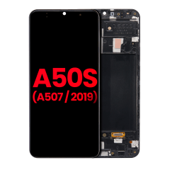 OLED-enhet med ram för Samsung Galaxy A50s (A507 / 2019) (Eftermarknad Plus) (Alla färger)
