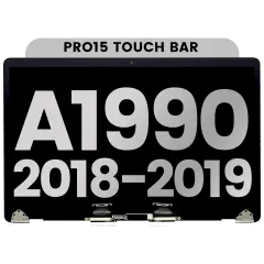 Komplett LCD-skärmenhet för MacBook Pro 15\" A1990 (2018-2019) (Begagnad OEM-dragning: Klass A) (Silver) silver