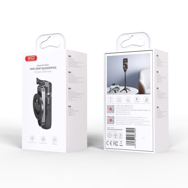 XO selfiepinne Bluetooth stativ SS22 svart magnetisk