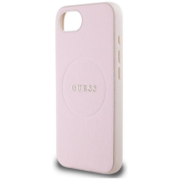 Guess HC MagSafe PU Grained Gold Ring-fodral för iPhone 16e Rosa