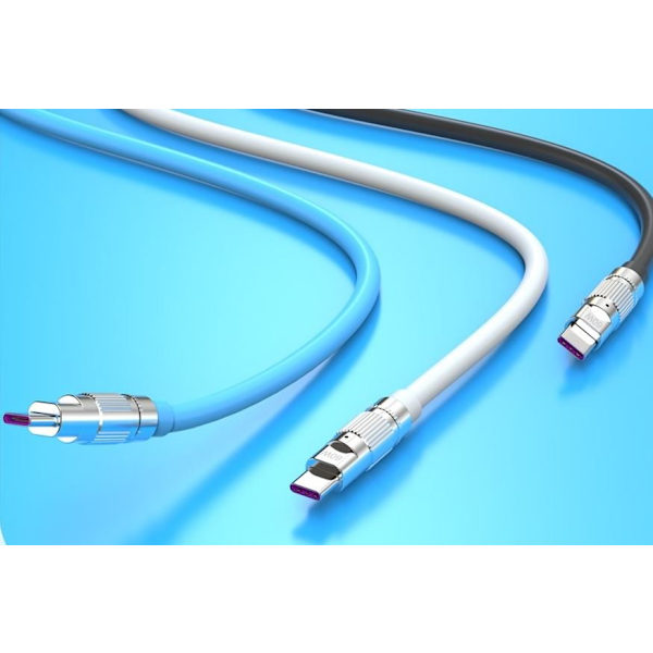 2 st XO-kabel USB-C - USB-C 1,2m 60W vit vit