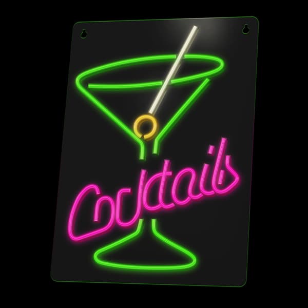 Neon PLEXI LED COCKTAILS rosa grön FPNE02X Forever Light