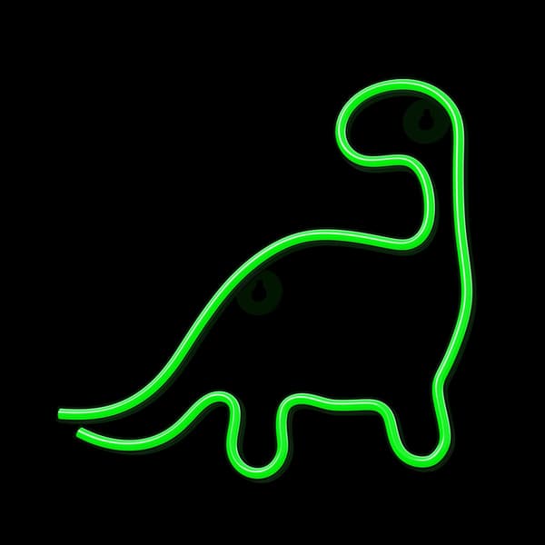Neon LED-ljus DINOSAUR grön NNE01 Neolia