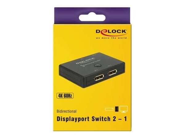 DeLock Displayport 2 - 1 bidirectional 4K 60 Hz Videoswitch DisplayPort