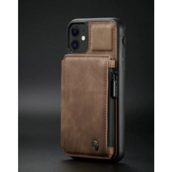 CaseMe  läderbakfodral för iPhone 13 brun brun