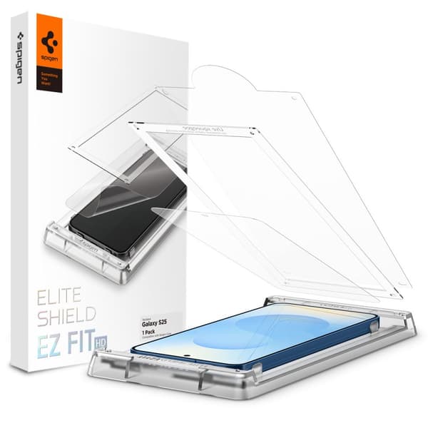 Spigen Elite Shield \"Ez Fit\" för Samsung Galaxy S25 transparent