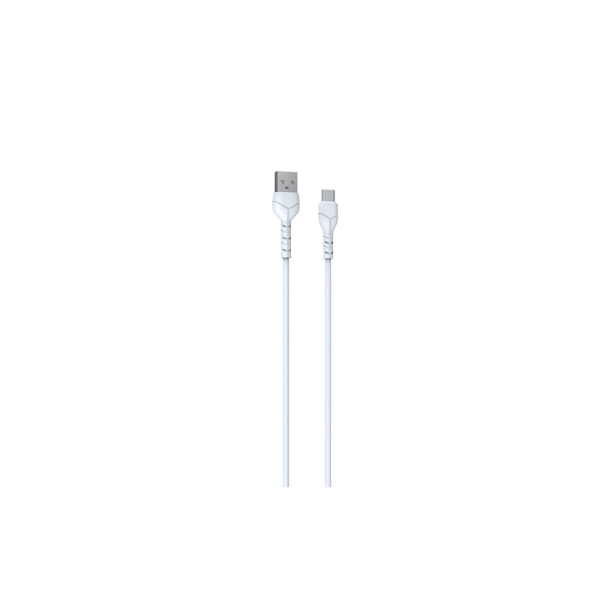 Devia-kabel Kintone V2 EC305 USB - USB-C 1,0 m 2,1A vit set 30 st