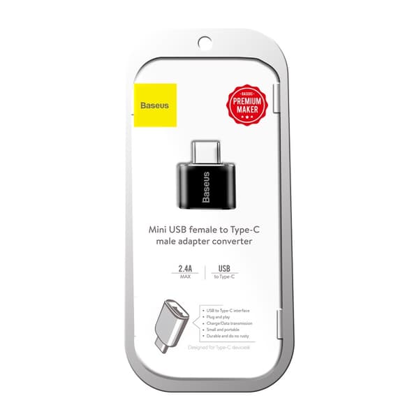 Baseus OTG-adapter mini USB - USB-C-omvandlare svart svart