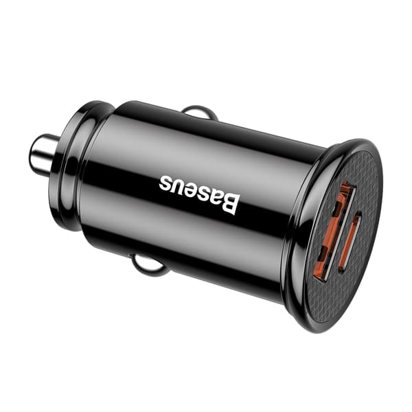 Baseus Circular Plast QC 3.0 PD billaddare 1x USB-C - USB-port 30W svart svart