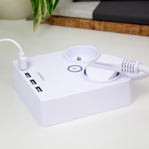 Huslog flat extension cord with 2 outlets EMX-190124