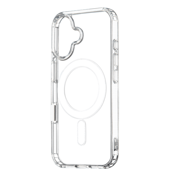 Anti Shock 1,5 mm Mag skal för iPhone 16 transparent stort hål + knapp