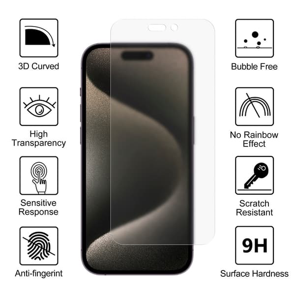 Vmax härdat glas 0 33mm transparent glas för iPhone 12 / 12 Pro matt