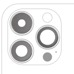 Bakre kameralins med fäste och ram för iPhone 14 Pro / 14 Pro Max (3-delat set) (Eftermarknad Plus) (Silver)