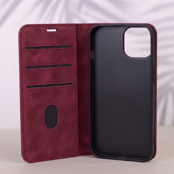 Smart Suede fodral för Xiaomi Redmi Note 15 Pro Plus 5G maroon
