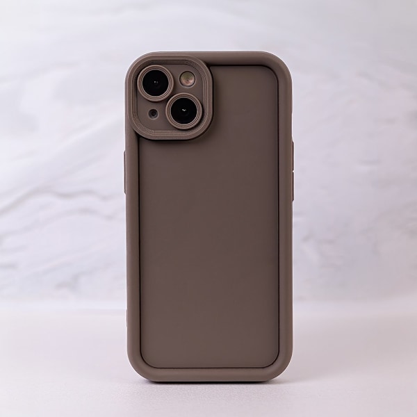 Rim TPU skal för iPhone 15 pro brun svart