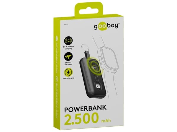 goobay trådlös Powerbank 2500mAh 5W 1xUSB-C svart