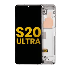 OLED-enhet med ram för Samsung Galaxy S20 Ultra 5G (renoverad) (Cloud White) vit