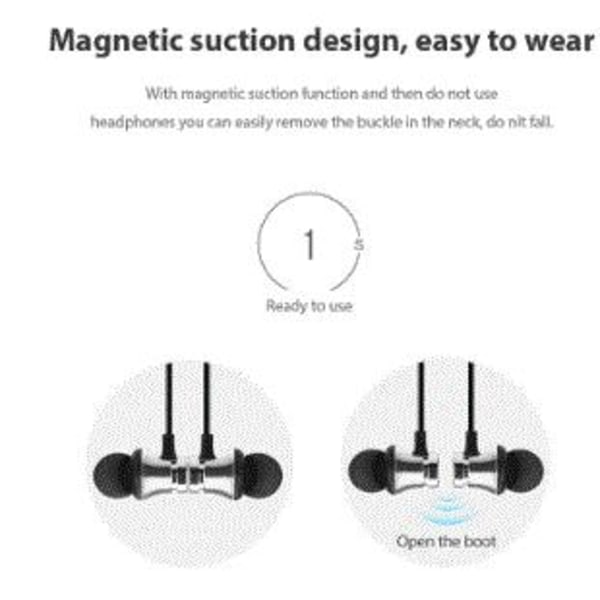 Nya Vattentäta Magnetiska trådlösa Bluetooth-hörlurar|svart svart