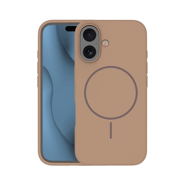 Silicone Thin Mag-skal för iPhone 16 6,1\" brun