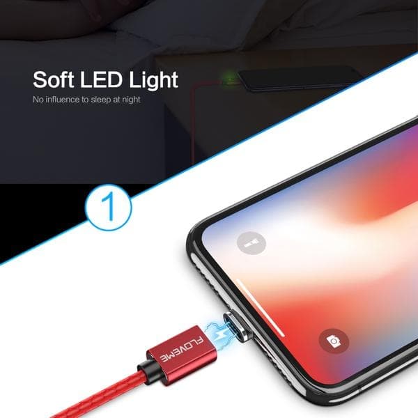 1m FLOVEME 3A Magnetic mico-USB|svart