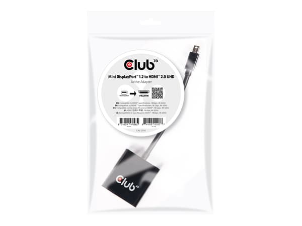 Club 3D CAC-2170 Mini DisplayPort 1.2 till HDMI 2.0 adapter svart