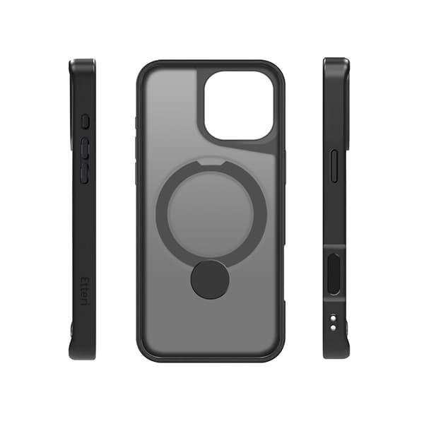 Etteri Matt Mag Ring-fodral för iPhone 16 Pro Max 6,9\" svart