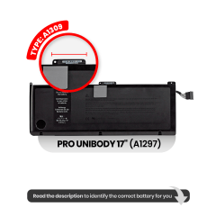 Batteri (A1309) för MacBook Pro 17" A1297 (2009 - 2010)
