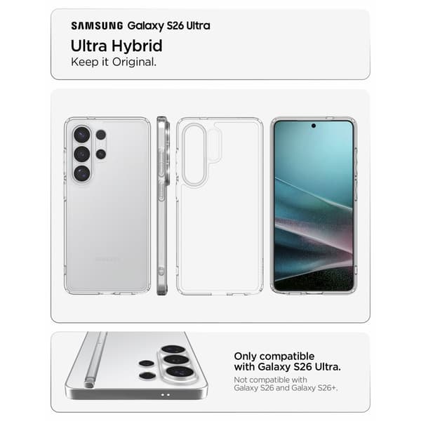 SPIGEN ULTRA HYBRID GALAXY S26 ULTRA KRISTALL transparent