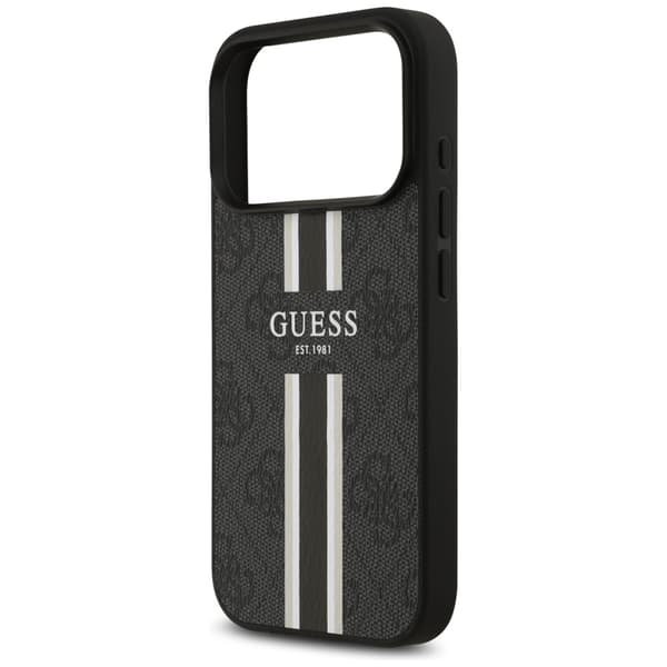 Guess 4G Printed Stripes MagSafe-fodral för iPhone 17 Pro svart