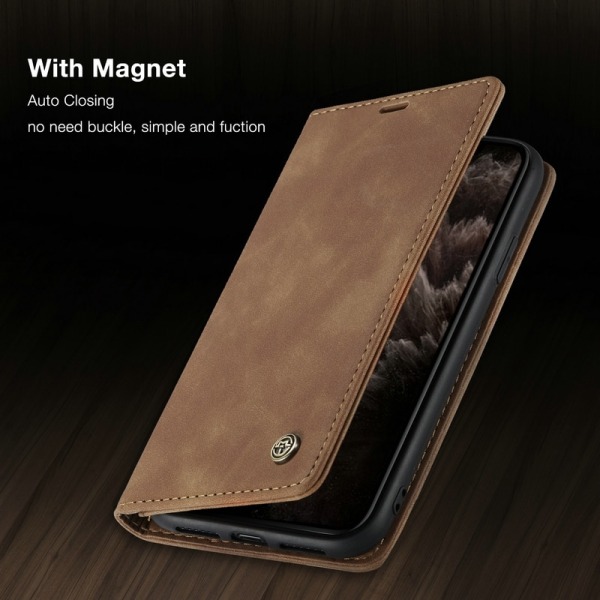 Läderfodral till iPhone 13mini|brun ljusbrun