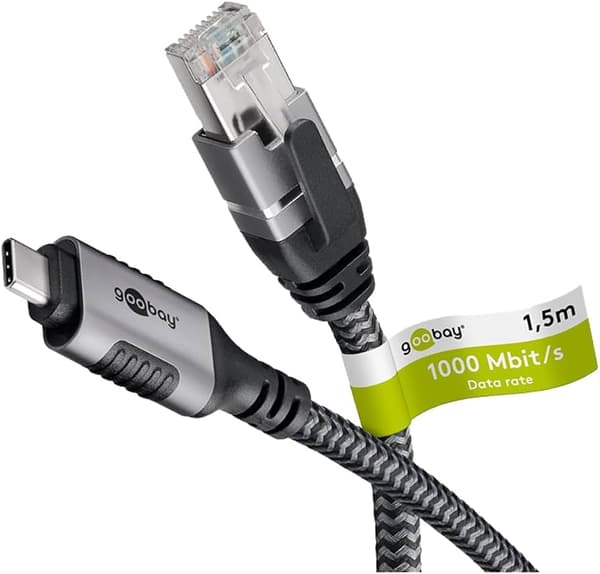Goobay USB-C 3.1 till RJ45 netvärksadapter 2 m CAT6 1 Gbit/s