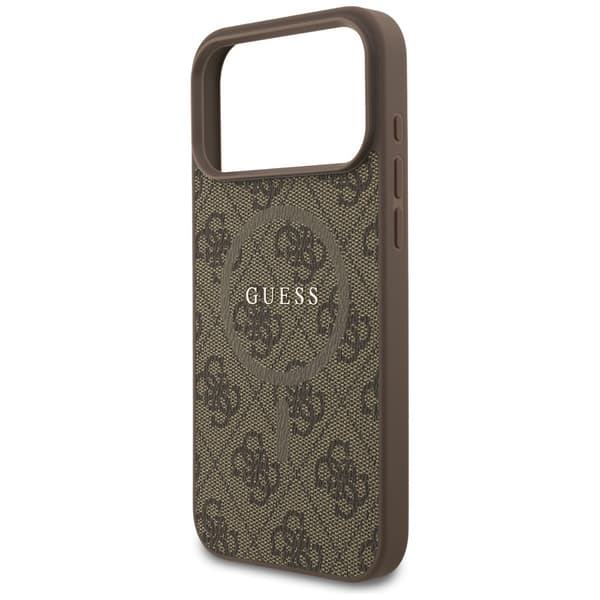 Guess 4G Ring Classic Logo MagSafe fodral för iPhone 17 Pro Max brun