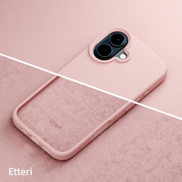 Etteri Silikonskal för iPhone 16 Plus ljusrosa
