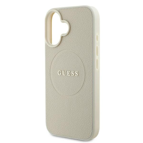 Guess GUHMP16SPGHSMME iPhone 16 beige / beige hardcase Grained Ring MagSafe beige