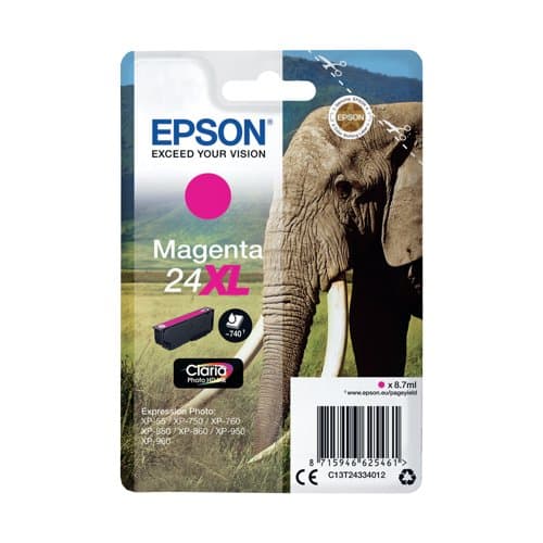 Epson 24XL Magenta 740 sidor bläck C13T24334012