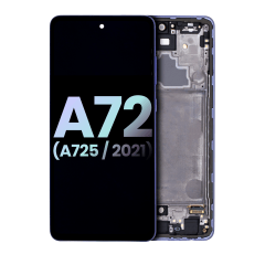 OLED-enhet med ram för Samsung Galaxy A72 (A725 / 2021) (Service Pack) (Awesome Violet) lila