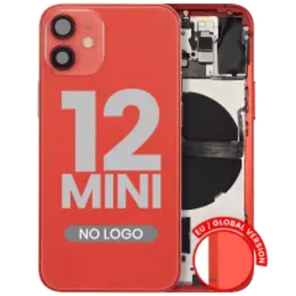 Baksida med smådelar för iPhone 12 Mini (EU / Global version) (Eftermarknad Plus) (Röd)