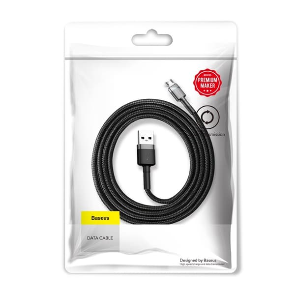 Baseus kabel Cafule USB - micro USB 1,0m 2,4A grå-svart svart