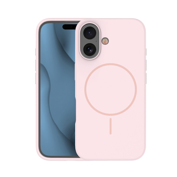 Silikonskal Thin Mag för iPhone 16 6,1\" ljusrosa