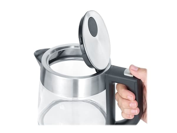 SEVERIN Elkedel 1liter 2.2kW Glas/rustfrit stål/svart svart
