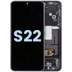 OLED-enhet med ram för Samsung Galaxy S22 5G (Service Pack) (Phantom Black)