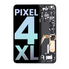 OLED-enhet med ram för Google Pixel 4 XL (äkta OEM) (vit strömknapp)