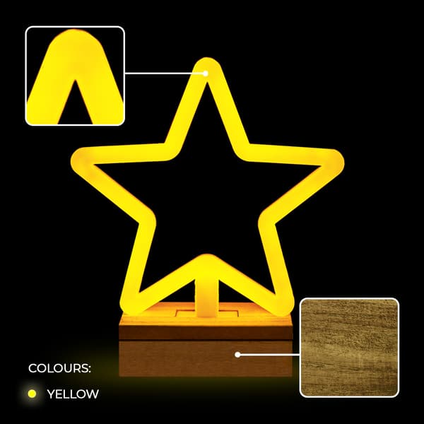 Neon Wood Stand LED STAR varmvit FLNW04 Forever Light