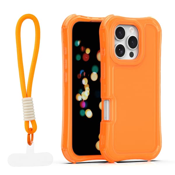 Safepop skal med rem för iPhone 16 Pro orange orange