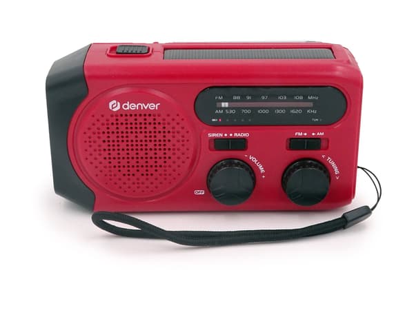 Denver SCR-2010 FM nödradio med håndsving och solcelleopladning