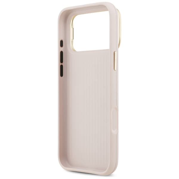 Guess Grained Big 4G & Stand Kameraskal för iPhone 17 Pro Max rosa