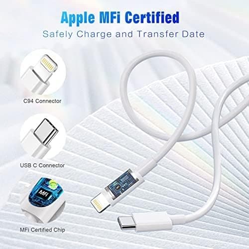 2-Pack 2 m USB-A till Lightning snabladdningskablar