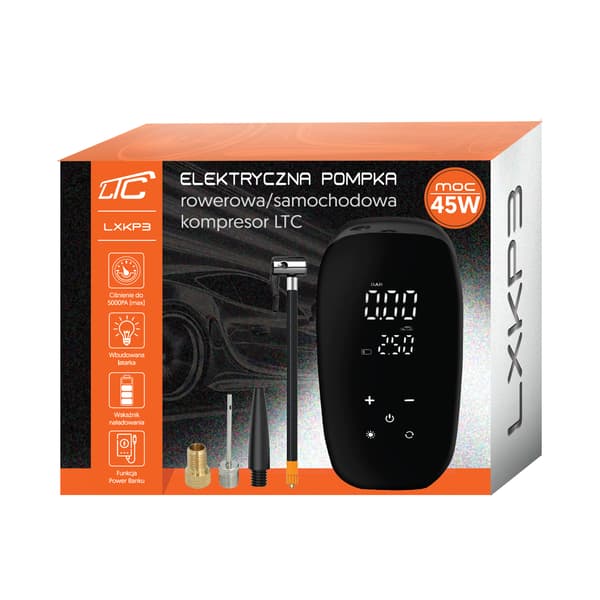 LTC Elcykel/bilpump kompressor powerbank LCD 6000mAh USB-C