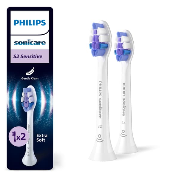 Philips Sonicare S2 Sensitive HX6052 Ekstra tandbörstehoved 2 vit